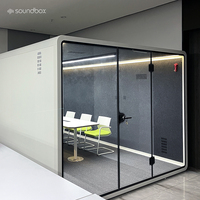 Soundbox 8 Personne Pack Plat Mobile Cabine Silencieuse Installation de Meubles Fabricants de Bureaux Cabine de Bureau Insonorisée pour Réunion