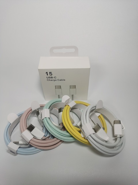 Nylon Braided 60W PD Fast Charging USB C to USB C Cable3A TYPE C Data Cord for iPhone 15 16  Pro Max Charger Cable
