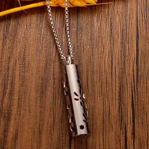 Stainless Steel Essential Oil <strong>Diffuser</strong> Box Hanging <strong>Car</strong> Perfume Pendant Necklace Couple Matching Aroma or Men Women - Product Image 1