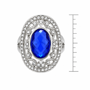 Anello Vintage Blu per Donne, Design Geometrico, Accessorio da Dito per Uso Quotidiano - Product Image 5