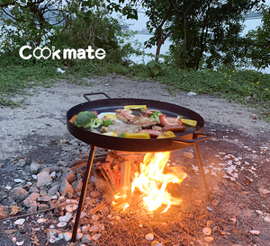 fundición de coreano antiadherente de cerámica de utensilios de cocina ronda Fry Pan con las piernas al aire libre <span class=keywords><strong>Camping</strong></span> - Product Image 5