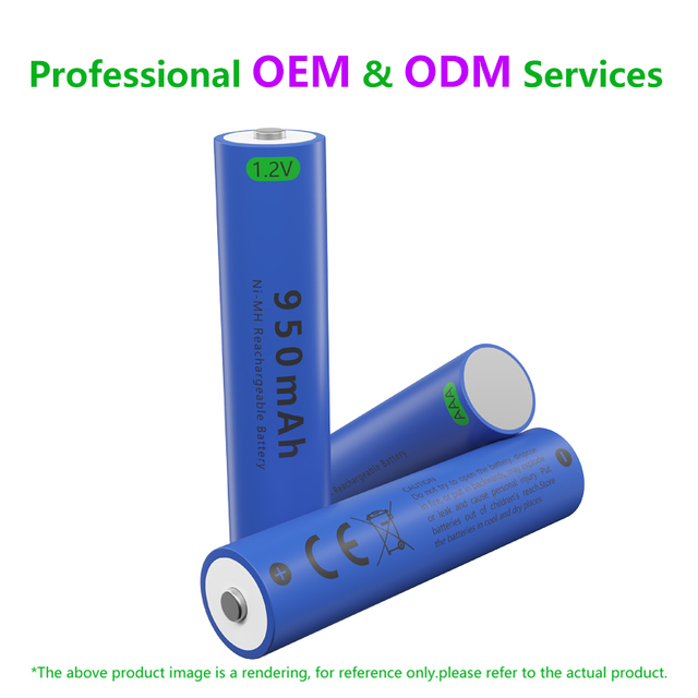 AAA Rechargeable NiMH Battery 1.2V 950mAh for Consumer Electronics Toys Flashlight-CE/RoHS Certified OEM Bulk Packs