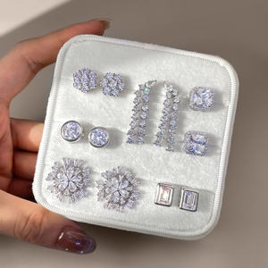 Bling Gemstone Stud <b>Earrings</b> 18K Gold Plated Jewelry Square Zircon Trendy <b>Earrings</b> <b>Women</b> - Product Image 1