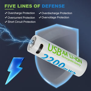 Batterie au lithium <span class=keywords><strong>rechargeable</strong></span> de type C 1,5 V 2200 mWh Modèle 14500 avec câble de charge USB pour appareil photo jouet, serrure à empreintes digitales en stock - Product Image 2