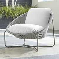 Fauteuil de jardin moderne en forme d'œuf pour extérieur, café en bord de mer, espace de loisirs, mobilier de patio, villa, café, en aluminium avec corde tressée