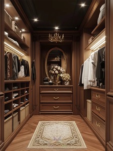 <span class=keywords><strong>Armoire</strong></span> Modulaire Sur Mesure en <span class=keywords><strong>Noyer</strong></span>, Style Traditionnel, pour Projet de Villa – Luxe Intégré et Confort Optimal - Product Image 4