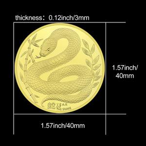 Koin Peringatan Tahun Ular Antik Logam Australia, Hadiah Tahun Baru, Produk Laris - Product Image 4