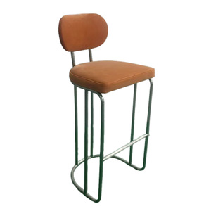 Chaise de bar moderne et élégante en aluminium avec dossier incurvé, siège durable de hauteur de comptoir pour <span class=keywords><strong>restaurant</strong></span> et usage commercial - Product Image 1