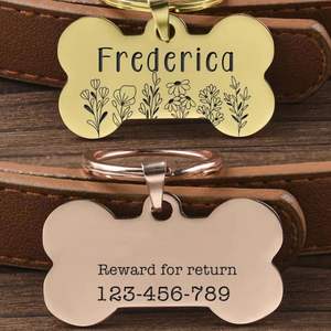 Liontin kalung Tag anjing banteng gaya mode emas perak Sterling 925 Solid dengan ukiran opsional - Product Image 4