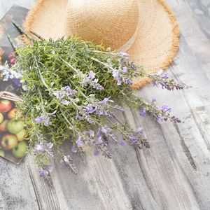 CallaFloral Ramo de Flores Artificiales de Lavanda, Plástico Morado, Decoración para Interiores, Manualidades para Bodas - Product Image 1
