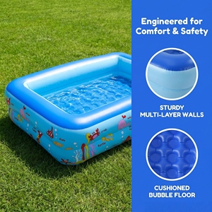 Piscina Inflable Rectangular para Niños, de PVC, Resistente y Ecológica, Ligera y Portátil para el Hogar, Marca Marazual - Product Image 2