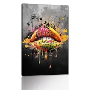 Sexy donna labbra Wall Art Graffiti Lip Poster Colorful Street Art Picture Mouth Kiss Me Painting Print on Canvas Walls Decor