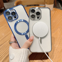 Coque de téléphone en TPU transparent antichoc pour iPhone 17 17 Pro 17 Pro Max 16 Pro Max Plus avec couvercle de charge sans fil magnétique
