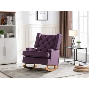 COOLMORE-silla mecedora individual para sala de estar, sillón de terciopelo moderno de lujo