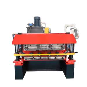 1000-1025 사다리꼴 이중층 지붕 타일 롤 성형 기계 이중층 금속 시트 지붕 타일 만들기 기계 - Product Image 1