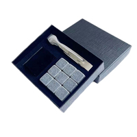 Ensemble de pierres à whisky avec boîte cadeau, logo personnalisé, glaçons en granit écologiques pour boissons, accessoires de bar et de vin modernes