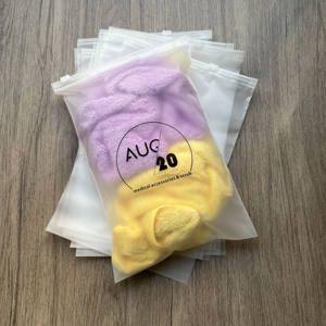 Frosted Zipper Bags with Fluorescent Green Logo - Custom Branded Packaging Bags for Clothing & Shoes - Product Image 5