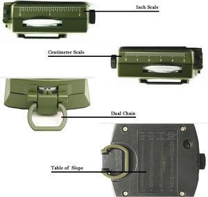 <span class=keywords><strong>Boussole</strong></span> multifonctionnelle en alliage d'aluminium pour l'extérieur avec mesureur de distance et pochette de transport, cordon pour la randonnée et l'alpinisme - Product Image 3