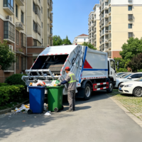 Camion à ordures compacteur diesel à chargement automatique entièrement scellé, neuf, pour l'assainissement urbain, vendu par des fabricants chinois