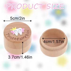 Wholesale Handmade Custom Fairy Organizer Classic Carved Wooden Milk Tooth Box for <b>Baby</b> Boys Girls Personalized Keepsake <b>Storage</b> - Product Image 6