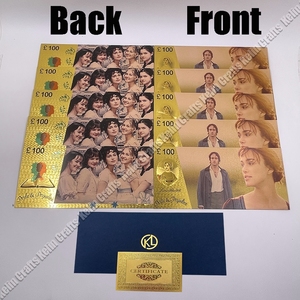 Envío Gratis, Colección de Tarjetas de la Película <span class=keywords><strong>Orgullo</strong></span> y Prejuicio, Billete de Banco Chapado en Oro de 24k de 100 Libras - Product Image 4