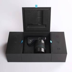 Boîte cadeau en carton rigide noir avec logo imprimé personnalisé, pliage en accordéon, pour appareil photo - Product Image 1