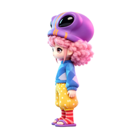 Figurine articulée OEM en PVC et ABS, poupée fille aux cheveux roses avec chapeau d'alien, jouet avec emballage personnalisé, service OEM d'usine