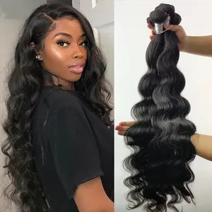 wholesale B1 Peruvian Body Wave 4 Bundles Human Hair Extension raw cuticle aligned human hair machine weft for black women