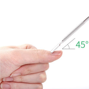 Pousse-cuticules en acier inoxydable, outil de manucure et de pédicure, lime à ongles, pousse-peaux mortes, dissolvant de cuticules, pousse-ongles - Product Image 2