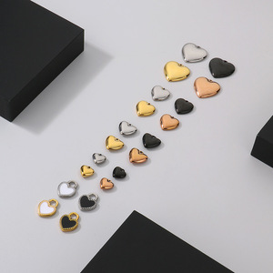 คอลเลกชันจี้รูปหัวใจขนาดใหญ่ |   จี้รูปหัวใจสแตนเลสสตีลเคลือบทอง 18K PVD สำหรับทำเครื่องประดับ DIY |   กันน้ำ ป้องกันอาการแพ้ - Product Image 5