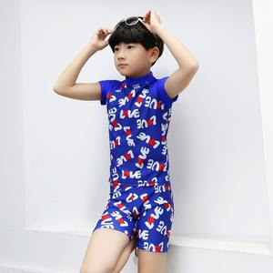 JH905 Kids Swim Suit Blue One Piece Quick Dry UPF50+ Round Neck For Children Swimming Water Sports - Product Image 1