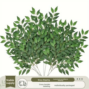 Foglie di Eucalipto e Salice Artificiali per Decorazioni Nuziali e Domestiche - Fiori Finti in Seta e Plastica per Commercio Transfrontaliero - Product Image 2