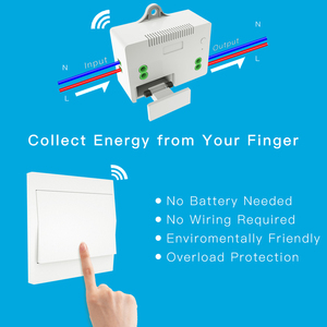 Interrupteur intelligent sans fil RF433 à alimentation autonome, pas besoin de piles, pas de câbles, émetteur et récepteur de panneau mural - Product Image 4