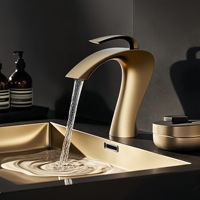 Robinet de lavabo moderne minimaliste en laiton à poser sur le comptoir, avec cartouche céramique, pour eau chaude et froide