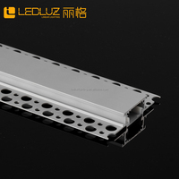Profilé en aluminium encastré pour éclairage LED encastré dans le plâtre sans cadre de 12,5 mm pour éclairage d'ambiance de plafond