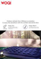 Matelas pneumatique de camping WOQI - Matelas pneumatiques gonflables avec dessus floqué, lit gonflable pliable pour tente de camping
