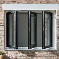 Fenêtres pliantes en aluminium de haute qualité à rupture de pont thermique, double vitrage insonorisé, pour cuisine et maison
