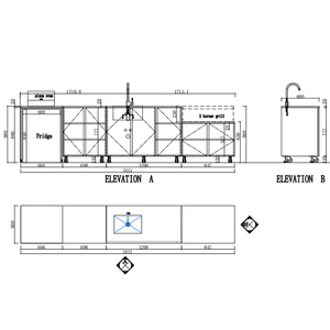 Tự Chế Hoàn Chỉnh Ngoài Trời Được Xây Dựng Trong Thép Không Gỉ BBQ Gas Nướng Tủ Không Thể Tích Kết Đen Thép Ngoài Trời Tủ Bếp Với Bồn Rửa - Product Image 3