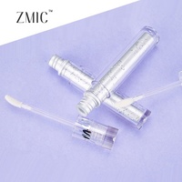 Tube à lèvres double paroi 4,5 ml vide, argenté, pour rouge à lèvres liquide, avec bouchon, tube cosmétique rond en plastique, personnalisable avec logo