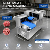 Machine à découper la viande automatique commerciale, coupe-viande en cubes pour bœuf frais, poulet, porc, équipement de découpe de viande en acier inoxydable