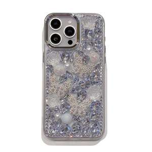 เคสโทรศัพท์ใสเคลือบเงาประดับคริสตัลรูปดอกไม้และผีเสื้อสุดหรูสำหรับ OPPO Reno 14 A5 Pro - Product Image 1