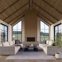 Ventanas de Aluminio con Rejilla de Arco de Vidrio Estilo Francés, Resistentes a Huracanes, Ventanas Redondas Especiales con Acristalamiento para Villa