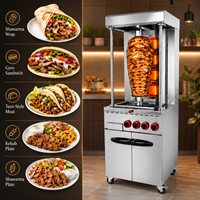 Nouvelle machine à shawarma verticale au gaz COOKAID à 4 brûleurs, armoire de rangement, restaurants commerciaux, haute capacité 100 kg/h, 304