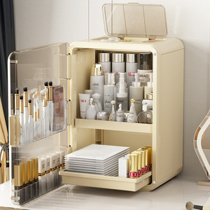 Cosmetic Storage <b>Box</b> With Drawers Desktop <b>Makeup</b> Organizer White Large Capacity Skincare Storage Cabinet - Product Image 1