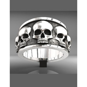 Skull <b>Ring</b> Men's Punk Skeleton Jewelry Exaggerated Retro Design Gift Accessory - Product Image 1