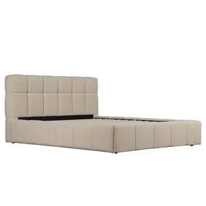 Modern Simple <strong>Beauty</strong> Wingback Headboard Light Beige Full Hydraulic Lift Storage <strong>Bed</strong> No Box Spring Needed Soft <strong>Bed</strong> Bedroom King - Product Image 3