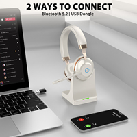 Headset Kantor Bisnis ENC Terlaris 2026, Headset Nirkabel Peredam Kebisingan dengan Mikrofon