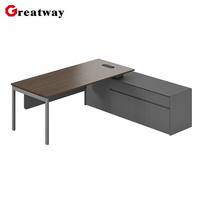 Scrivania Direzionale a L di Lusso, Tavolo per Manager, Scrivania Angolare in Legno, Arredamento Commerciale, Disponibile OEM ODM