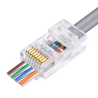 PUXIN CAT5 CAT6 UTP Unshielded 8P8C Melewati RJ45 Modular Plug Ethernet RJ45 Konektor Kabel