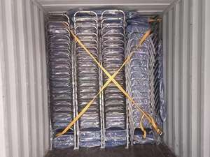 Sillas de Iglesia acolchadas duraderas al por mayor, silla de pastor con marco de metal, estantería personalizable, sillas de iglesia de auditorio negras - Product Image 6